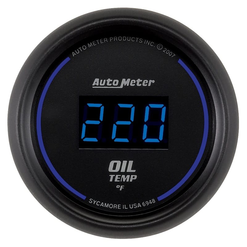 AutoMeter — Autometer Cobalt Digital 52.4mm 0-340 deg F Oil Temperature Gauge
GA 2" OILT 340F CBD