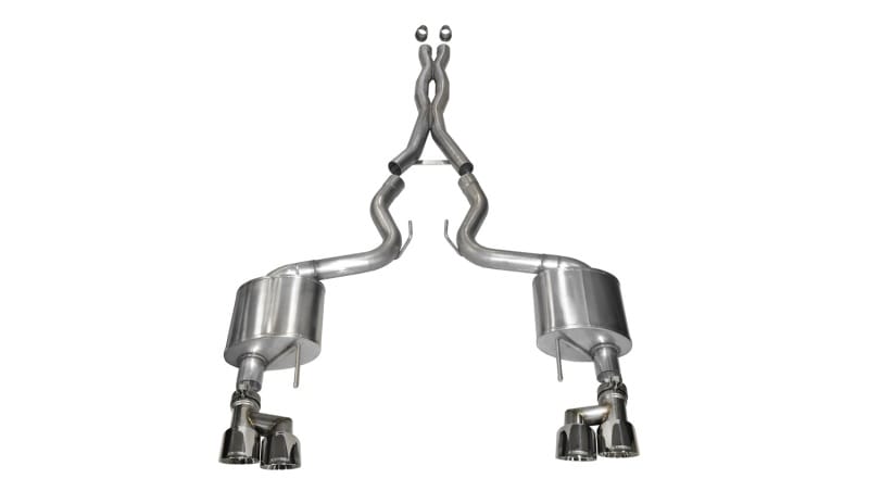CORSA Performance — Corsa 2015-2017 Ford Mustang GT 5.0 3in Cat Back Exhaust Polish Quad Tips (Xtreme)
Exhaust