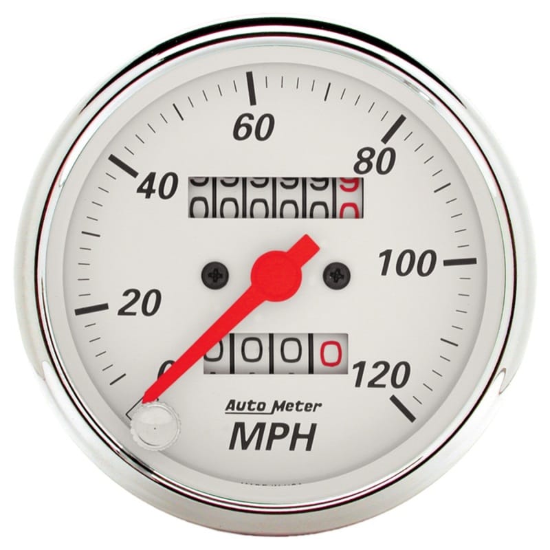 AutoMeter — Autometer Arctic White 3-1/8in 0-120 MPH Mechanical Speedometer Gauge
3-1/8" SPD MECH AW