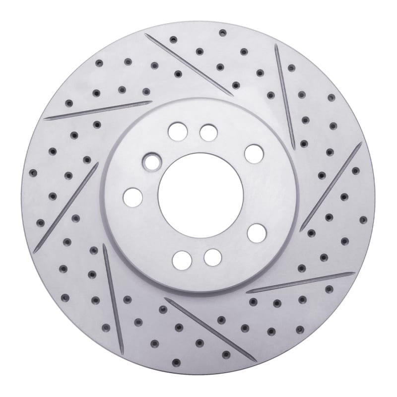 R1 Concepts — R1 00-06 BMW X5 Front Right Drilled & Slotted Geo-Carbon Rotor