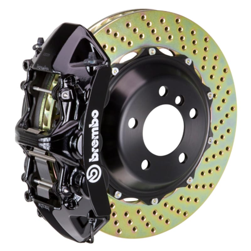 Brembo — Brembo 89-94 Carrera/90-94 Carrera Front GT BBK 4 Piston Cast 2pc 355x32 2pc Rotor Drilled-Black