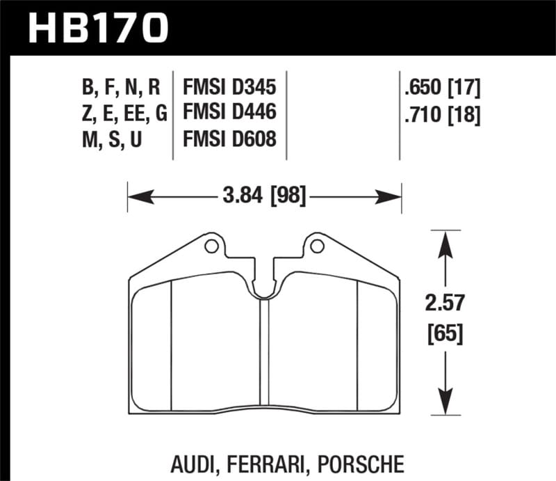 Hawk Performance — Hawk 1999 Ferrari F355 Front ER-1 Brake Pads
Disc Brake Pad
