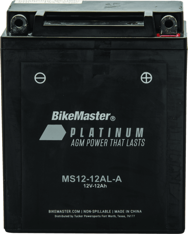 BikeMaster — MS12-12AL-A Battery, 12V Battery, 134mm L x 80mm W x 161mm H, 140 CCA