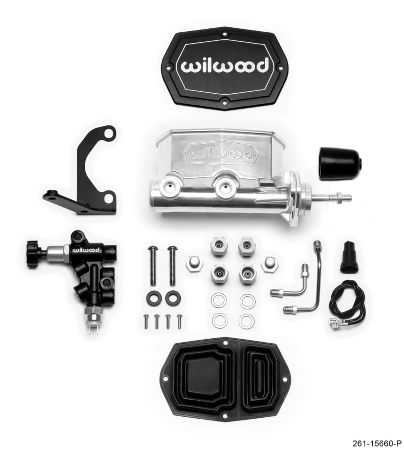 Wilwood — Wilwood Compact Tandem M/C - 15/16in Bore w/RH Bracket and Valve (Pushrod) - Ball Burnished
M/C,TANDEM KIT