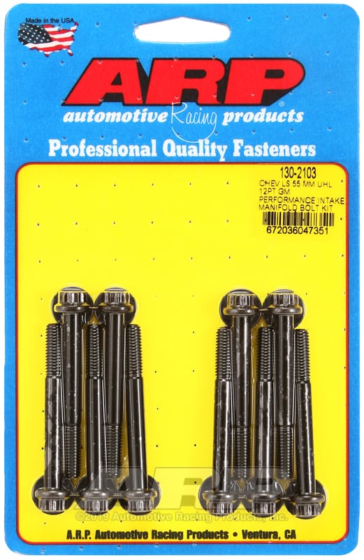 ARP — ARP Chevy LS 55mm UHL 12pt GM Performance intake manifold bolt kit