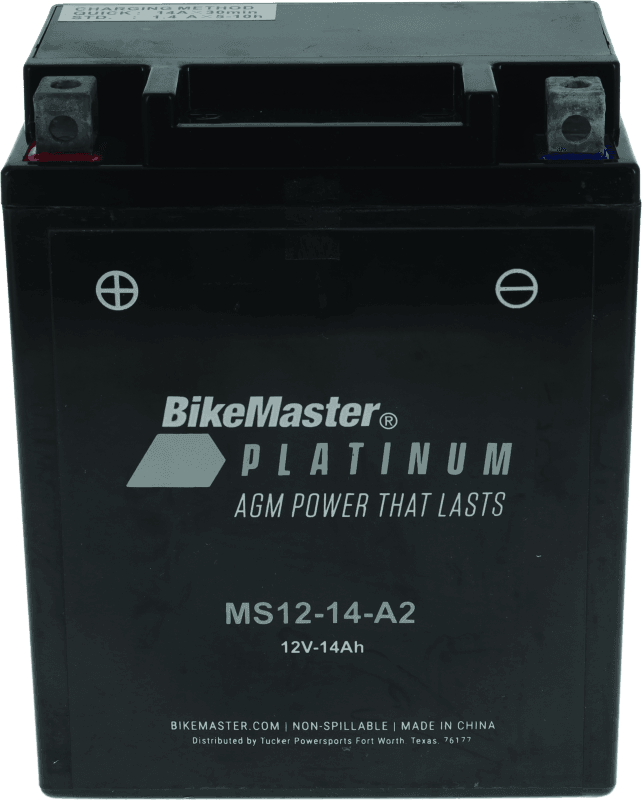 BikeMaster — MS12-14-A2 Battery, 12V Battery, 135mm L x 89mm W x 160mm H, 210 CCA