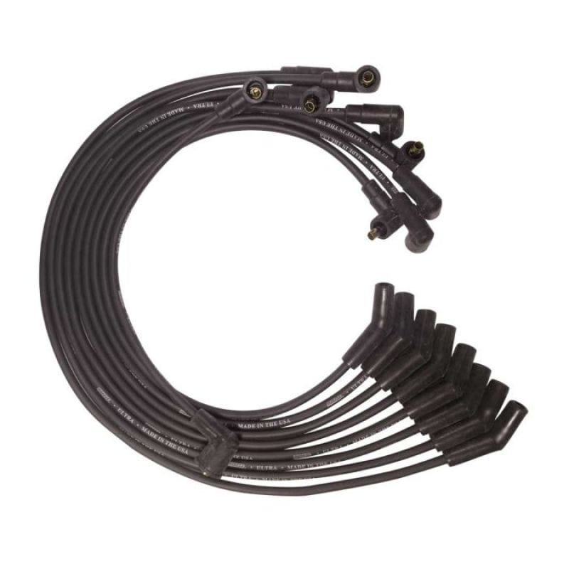 Moroso — Moroso BB Ford 351C/390/429/460 135 Deg Boots Non-HEI Unsleeved Ultra Spark Plug Wire Set - Black