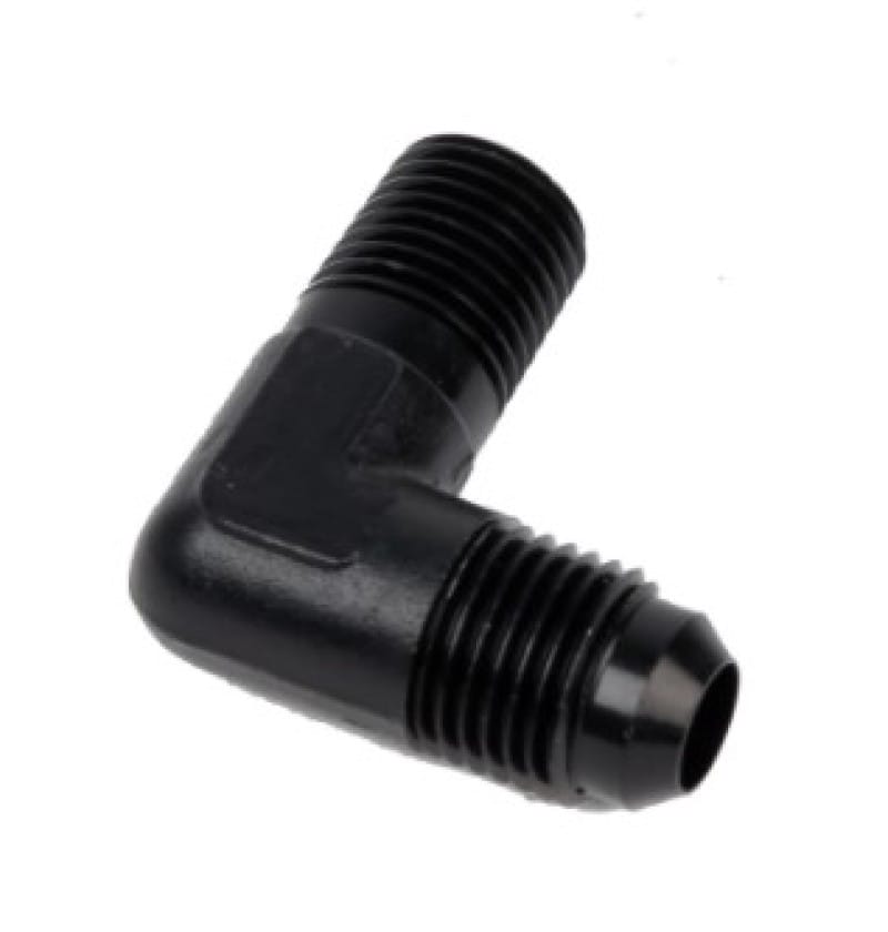 Aeromotive — Aeromotive Fitting Elbow 1/4in-MNPT to AN-06 90-Deg Black
Hose End