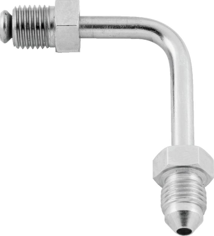 TwinPower — Brake Fitting, 3/8 in., -24 Inverted Flare, Male Tube Fitting, 90 Degree, Short, Chrome