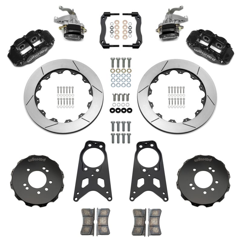 Wilwood — Wilwood 89-98 Nissan 240SX FNSL4R/MC4 Rear Parking BBK w/ 13.50in Slotted Rotors - Black