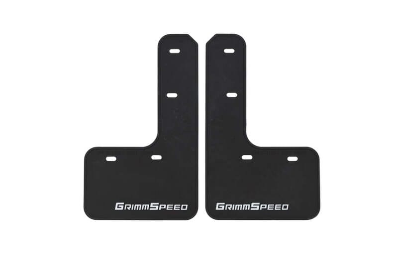 GrimmSpeed — Grimmspeed 15-21 Subaru WRX/STI Mudflaps - Black w/ Red Lettering