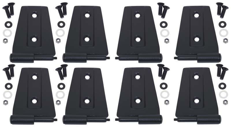 Kentrol — Kentrol 07-18 Jeep Wrangler JK Door Hinge Set 8 Pieces 4 Door - Textured Black