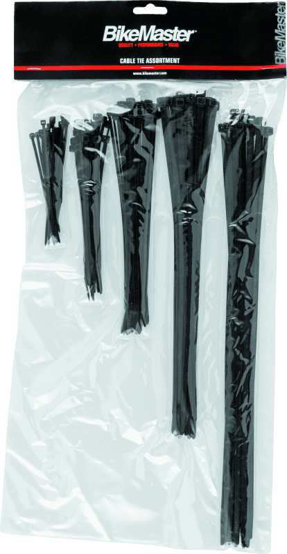 BikeMaster — Assorted Sizes, Black, 100 pack