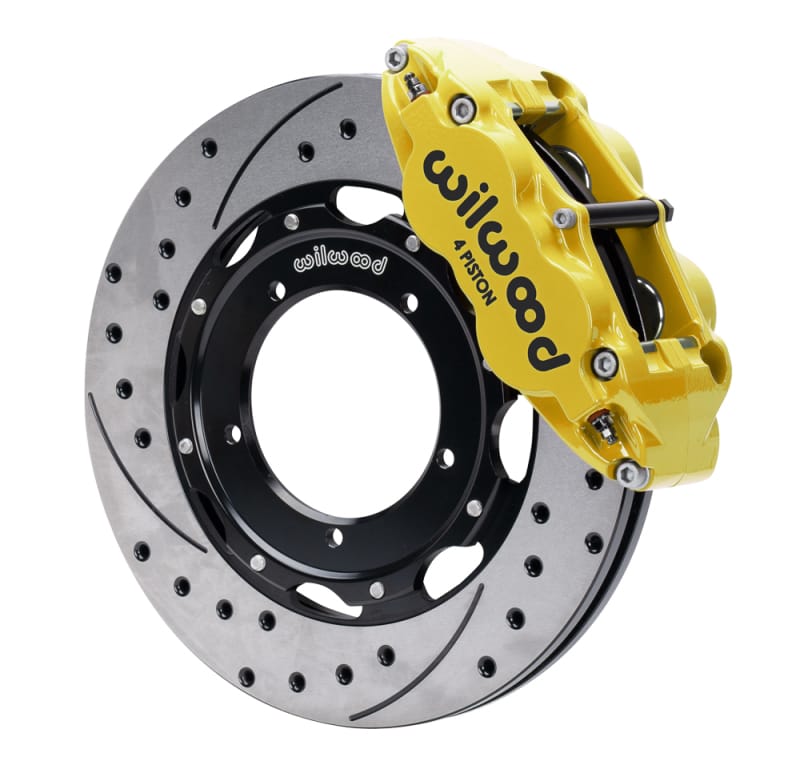 Wilwood — Wilwood 69-89 Porsche 911 Front Superlite Brake Kit 3.5in MT Drilled & Slotted Face - Yellow