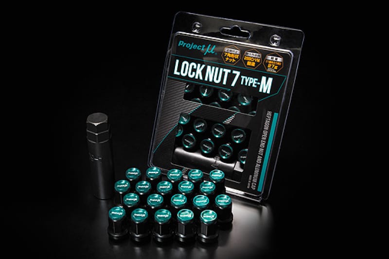 Project Mu — Project Mu Super Lock 7 M-Type Lock Nut M12 x 1.5 - Black / Green Cap (Special Order No Cancel)