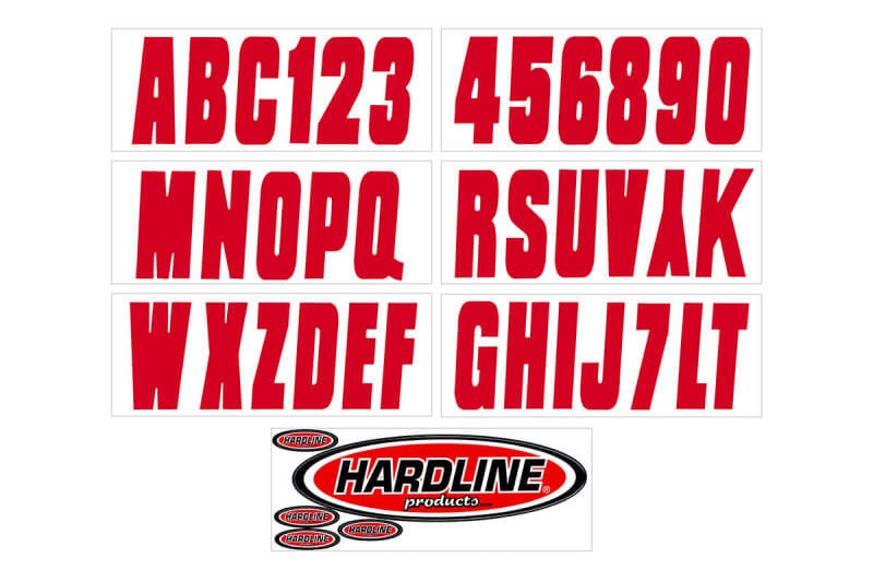Hardline — Hardline Boat Lettering Registration Kit 3 in. - 350 Red Solid