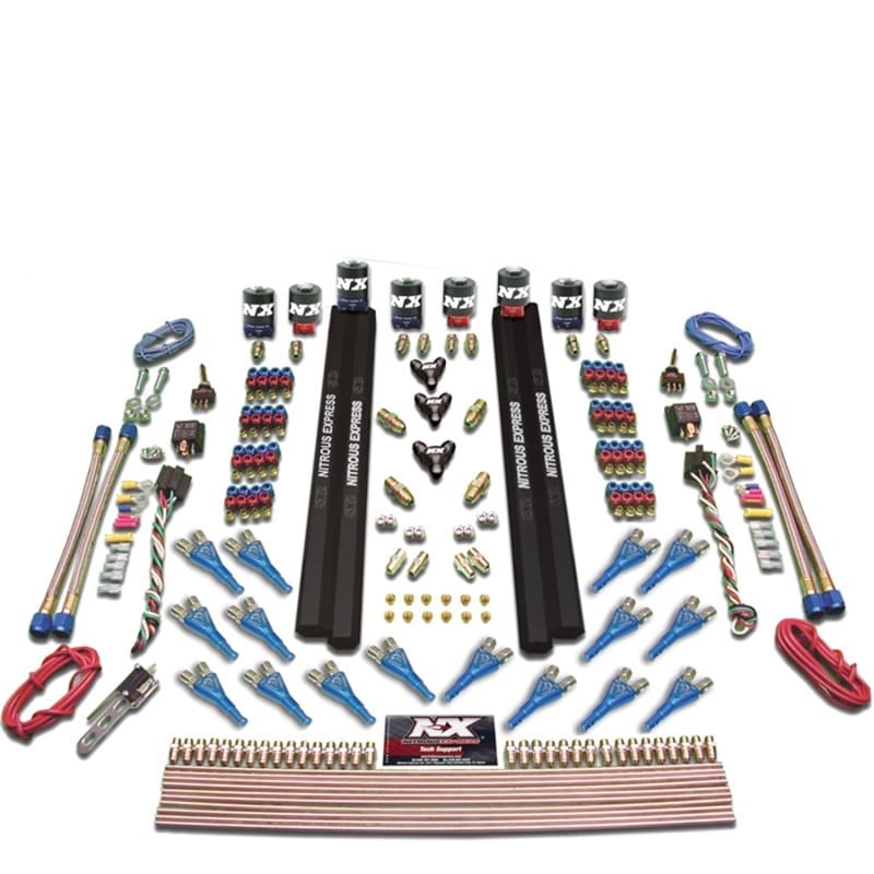 Nitrous Express — Nitrous Express Shark Dual Stage /Gas 16 Nozzles (200-1200HP) 8 Solenoids Nitrous Kit w/o Bottle
Injection System Kit
N2OSys