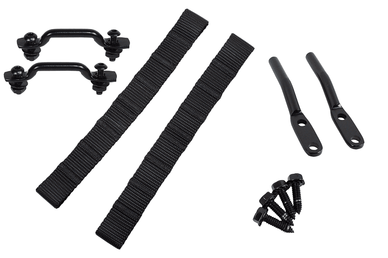 Kentrol — Kentrol 76-95 Jeep CJ/YJ Door Strap Kit Black Powdercoat Stainless Steel