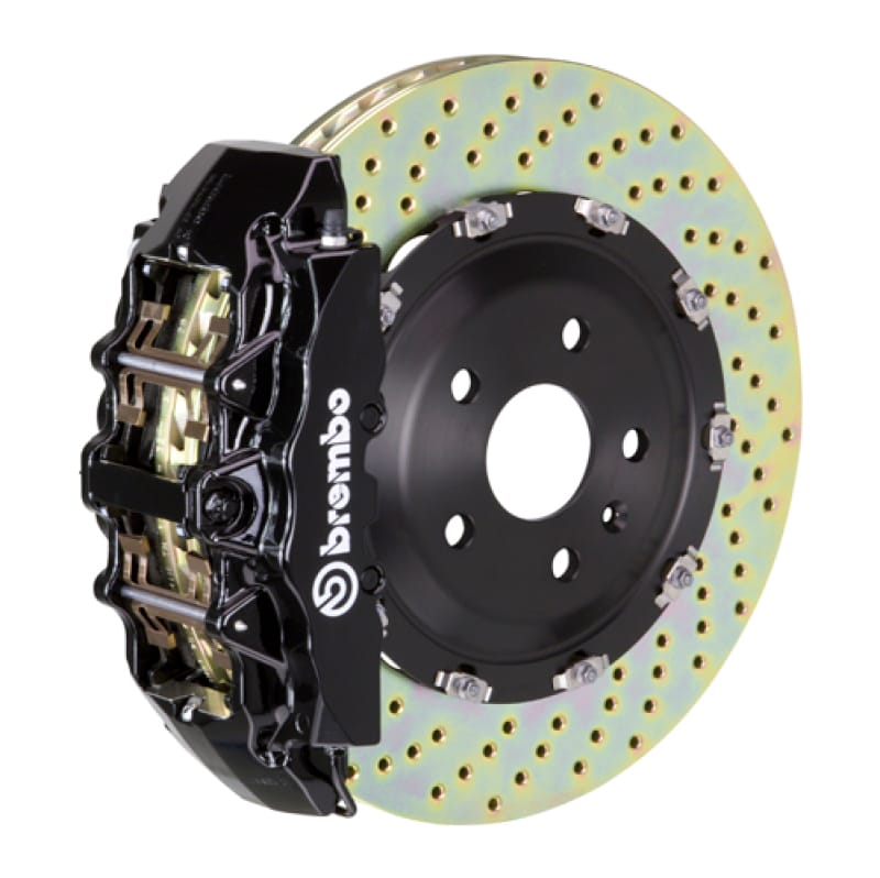 Brembo — Brembo 04-11 612 Scaglietti Front GT BBK 6 Piston Cast 380x34 2pc Rotor Drilled-Black