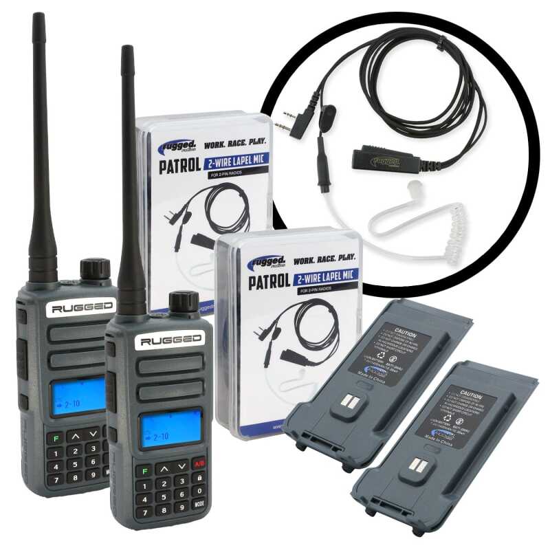Rugged Radios — Rugged Radios GREAT OUTDOORS PACK - GMR2 PLUS - GMRS / FRS Two Way Handheld Radios with Accessories