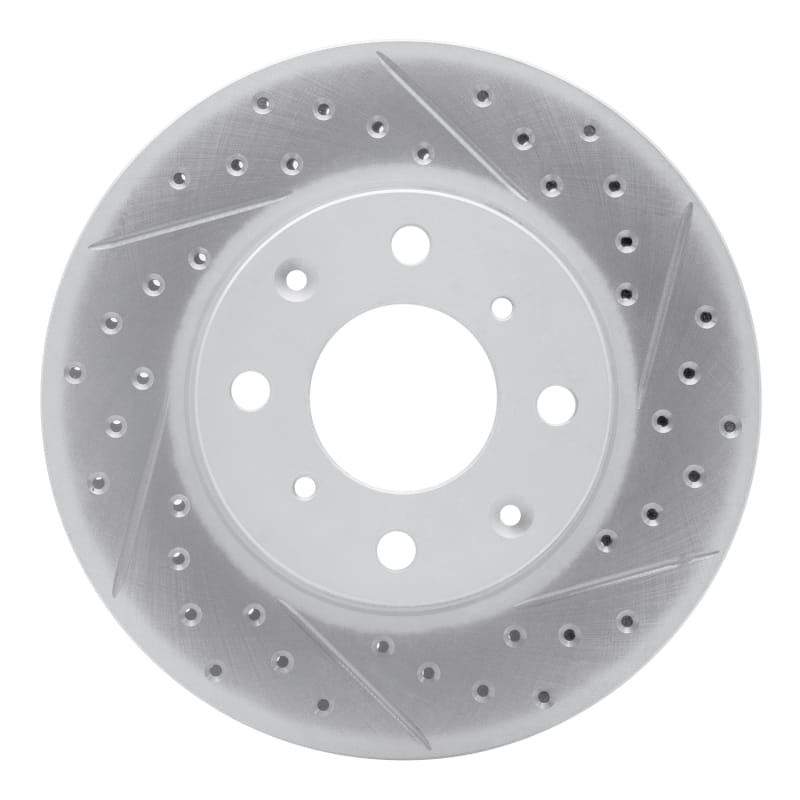 R1 Concepts — R1 90-00 Honda Civic Del Sol Front Right Drilled & Slotted Geo-Carbon Rotor