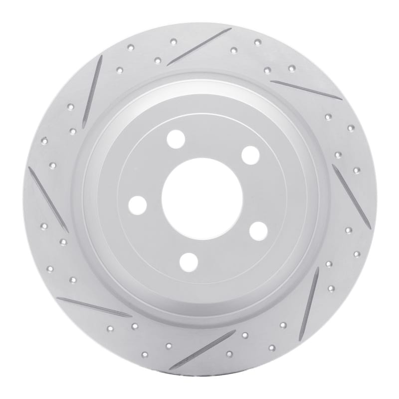 R1 Concepts — R1 15-23 Ford Mustang Rear Left Drilled & Slotted Geo-Carbon Rotor
