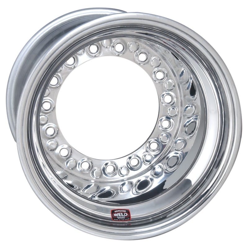 Weld — Weld Wide 5 XL Direct MT 15x14 / 5x10.25 BP / 5in. BS Polished Assembly - No BL w/Black 6-Dzus Cvr