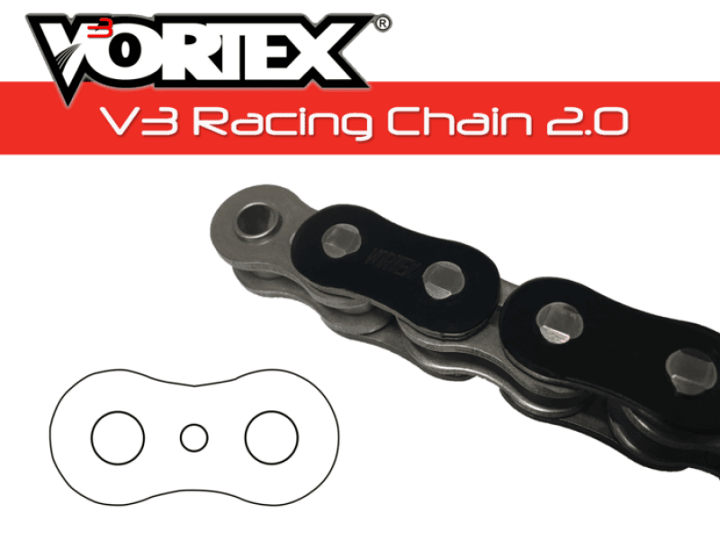 Vortex Racing — Vortex Racing V3 2.0 Chain 525SX3-114- Black