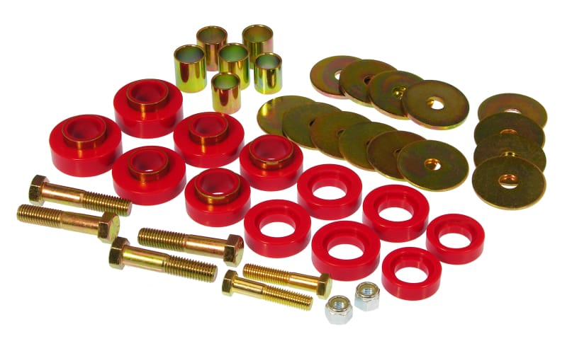 Prothane — Prothane 67-81 Chevy Camaro Body Mount Kit w/ Hardware - Red
BODY/SUB-FRAME MNTS