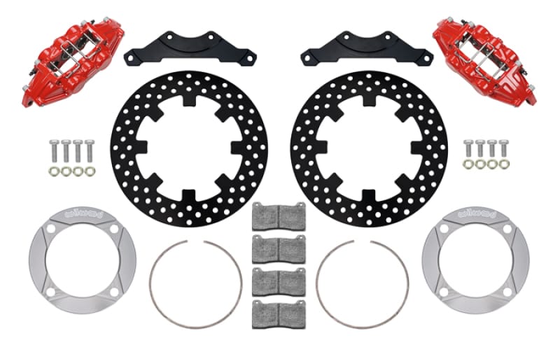 Wilwood — Wilwood 2014+ Polaris RZR XP 1000 Rear Kit 11.25in Drilled - Red
