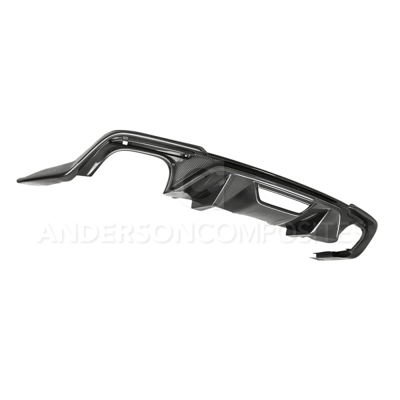 Anderson Composites — Anderson Composites 2018 Ford Mustang GT Type-OE Carbon FIber Quad Tip Rear Diffuser