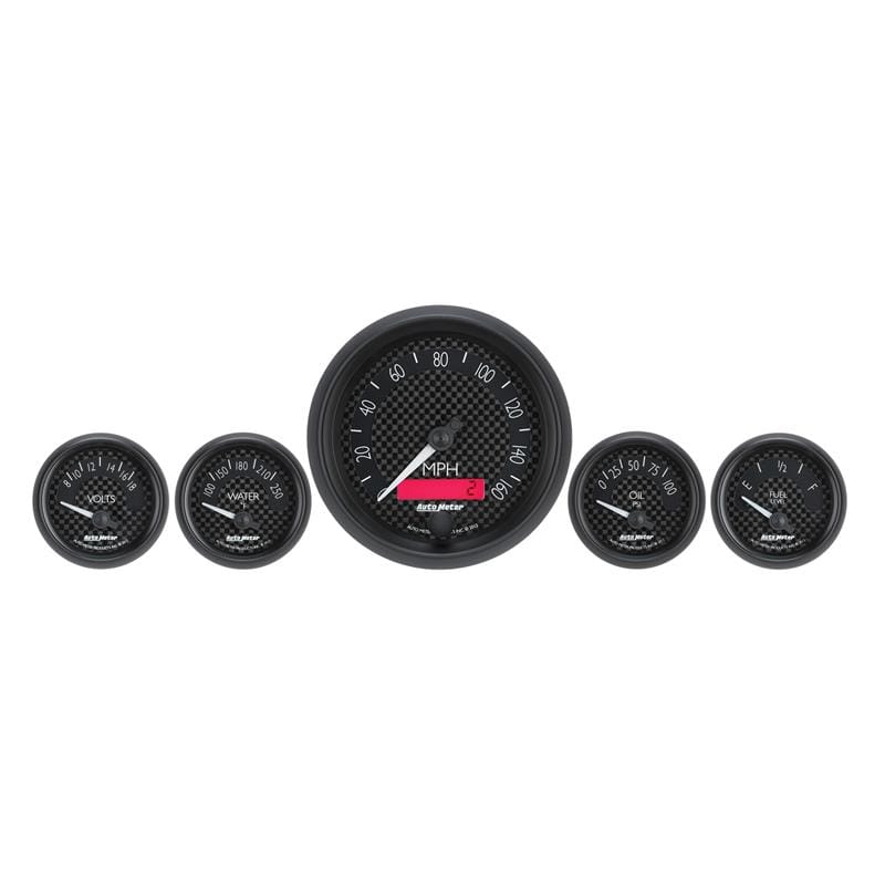 AutoMeter — GAUGE KIT, 5 PC., 3 3/8" & 2 1/16" , ELEC. SPEEDOMETER, GT