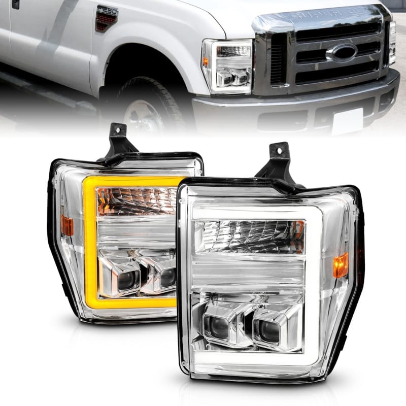 ANZO — ANZO 08-10 Ford F-250 - F-550 Super Duty Projector Headlights w/ Light Bar Switchback Chrome Housing
Head Light Set
HdLtSet