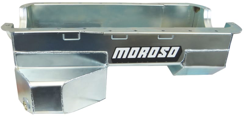 Moroso — Moroso Ford 351W (w/Rear Sump & Billet End Seals) Road Race Baffled Wet Sump 7qt 7.5in Steel Oil Pan