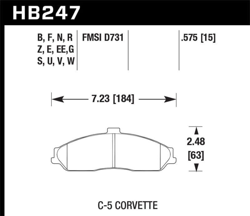 Hawk Performance — Hawk 04-09 Cadillac XLR Front ER-1 Brake Pads
Disc Brake Pad