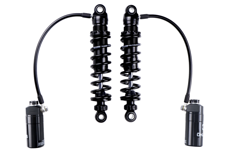 Ohlins — Ohlins 14-26 Harley FL Touring STX 36 Twin Blackline 12in Blk Reservoir Shocks - Standard Springs