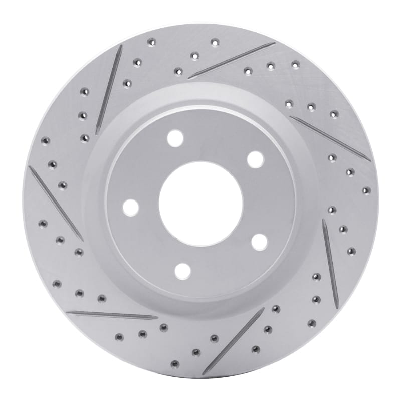 R1 Concepts — R1 11-19 Nissan Sentra Front Left Drilled & Slotted Geo-Carbon Rotor