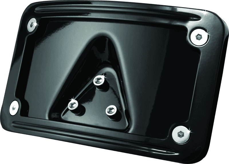 Kuryakyn — Curved Laydown License Plate Mount With Frame Gloss Black