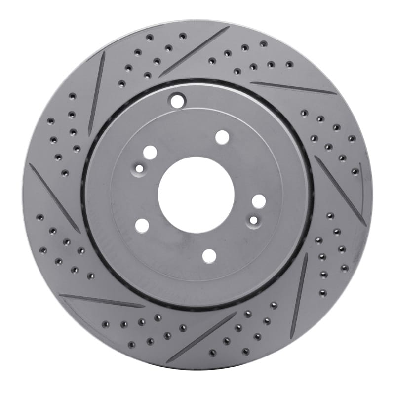 R1 Concepts — R1 10-16 Hyundai Genesis Coupe Rear Left Drilled & Slotted Geo-Carbon Rotor