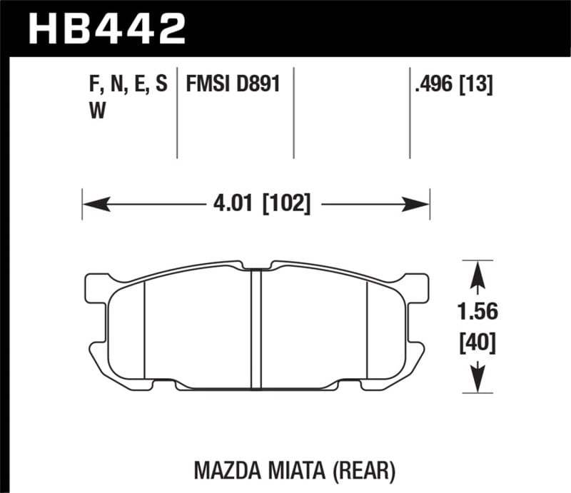Hawk Performance — Hawk 01-03 Mazda Miata 1.8L Base Pads Only Rear ER-1 Brake Pads
Disc Brake Pad