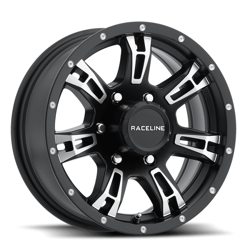 Raceline — Raceline 840 Arsenal 15x5in / 5x114.3 BP / 0mm Offset / 3.19mm Bore - Black & Machined Wheel