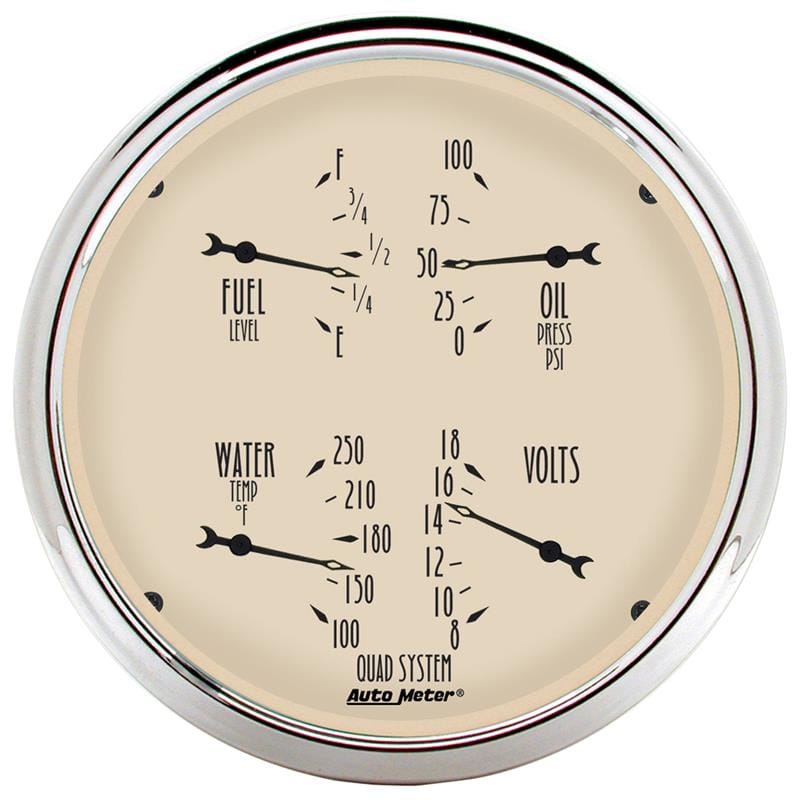 AutoMeter — AutoMeter Gauge Quad 5in. 240 Ohm(e) to 33 Ohm(f) Elec Antique Beige
GA 5" QUAD 240-33 AB