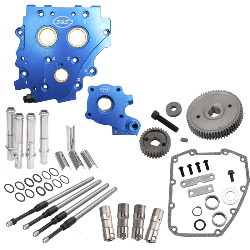 S&S Cycle — S&S Cycle 2006 Dyna/2007+ BT Gear Drive Cam Chest Kit w/o Cam - Chrome Pushrod Tubes