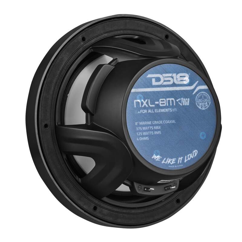 DS18 — DS18 NXL-M Series Speaker w/ RGB LED Lights 8in 2-Way 125 Watts RMS 4 ohm Black