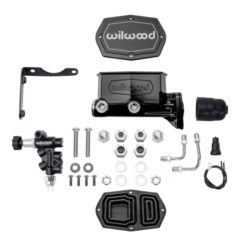 Wilwood — Wilwood MOPAR Compact Tandem M/C Kit w/ P-Valve 1in Bore - Black