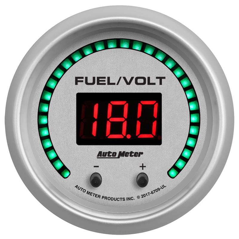 AutoMeter — GAUGE, FUEL/VOLT, 2 1/16" TWO CHANNEL, SELECTABLE, ULTRA-LITE ELITE DIGITAL
