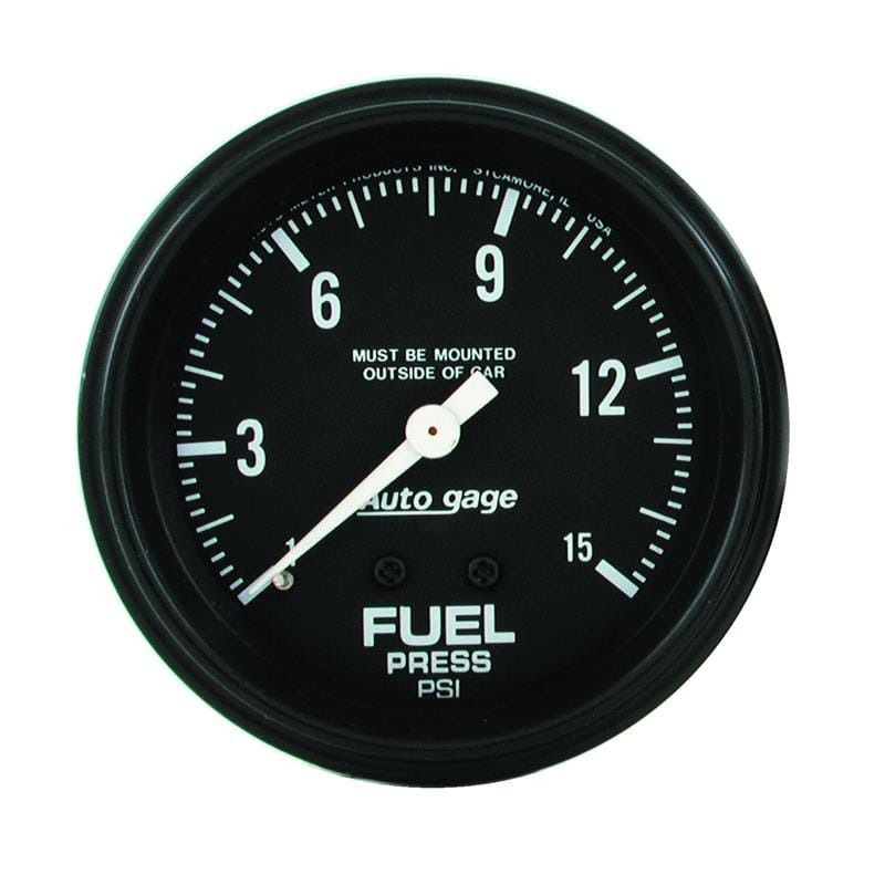 AutoMeter — AutoMeter Gauge Fuel Pressure 2-5/8in. 0-15PSI Mechanical Black Autogage
GA 2.6" FUELP M AG