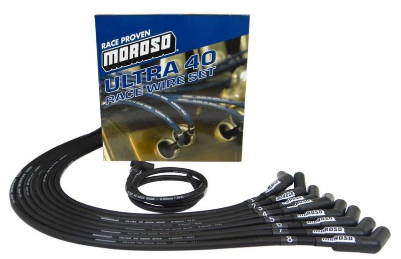 Moroso — Moroso Chevrolet Big Block Ignition Wire Set - Ultra 40 - Unsleeved - HEI - 135 Degree - Black