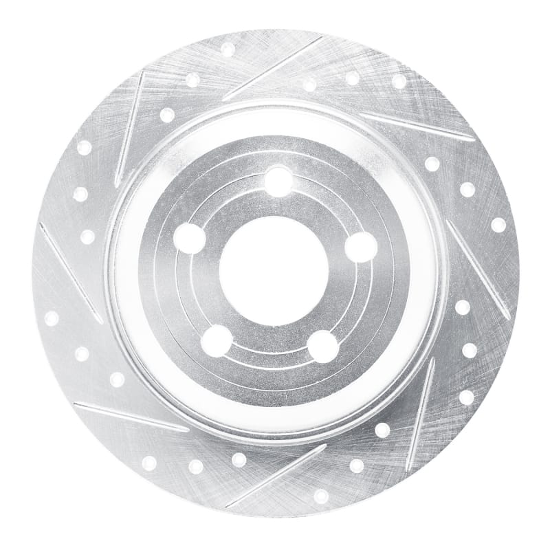 R1 Concepts — R1 22-25 Ford Maverick Rear Left Drilled & Slotted Silver Brake Rotor