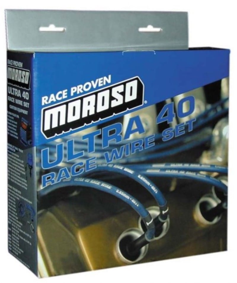 Moroso — Moroso Chevrolet Small Block Ignition Wire Set - Ultra 40 - Unsleeved - HEI - Under Header - Black